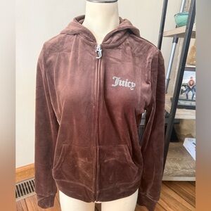 Juicy Velour Buttery Soft Jacket Y2K Brown Size Med